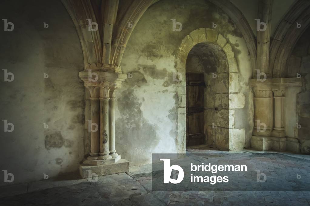 Chapter Hall of Fontenay Abbey, Burgundy, France (photo)