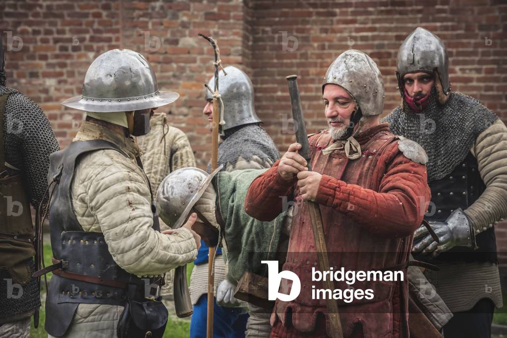 Second half of the 14th century: Training in the use of firearms, Marimondo, Milan, Italy (photo)