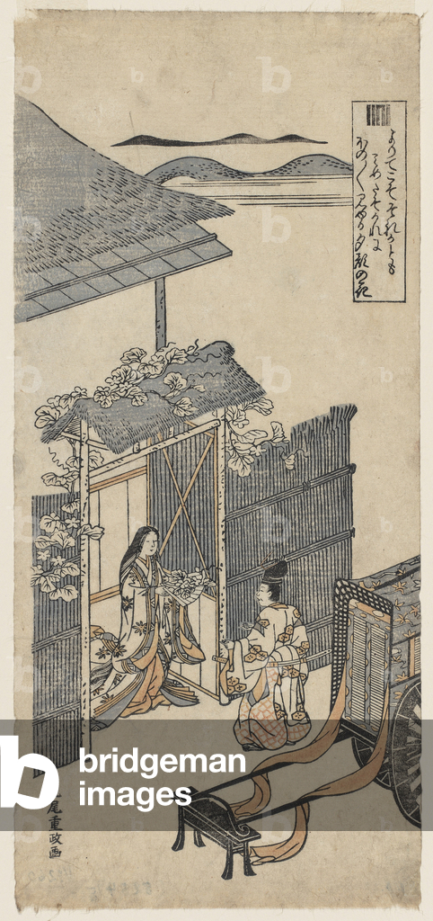 The Yûgao Chapter of the Tale of Genji, c.1760 (woodblock print)