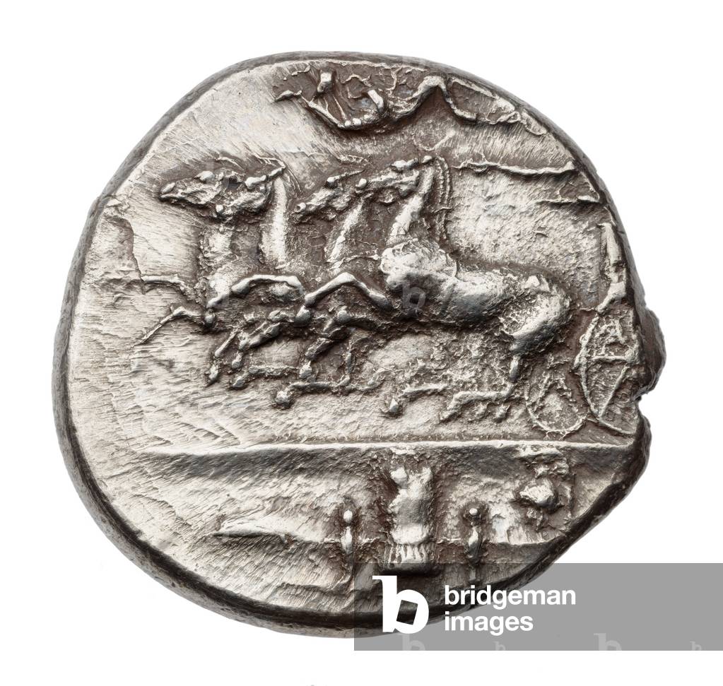 Dekadrachm of Syracuse with quadriga, Classical Period, c.405-390 BC (silver)