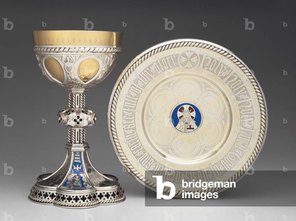 Chalice and paten (silver, silver-gilt & enamel)
