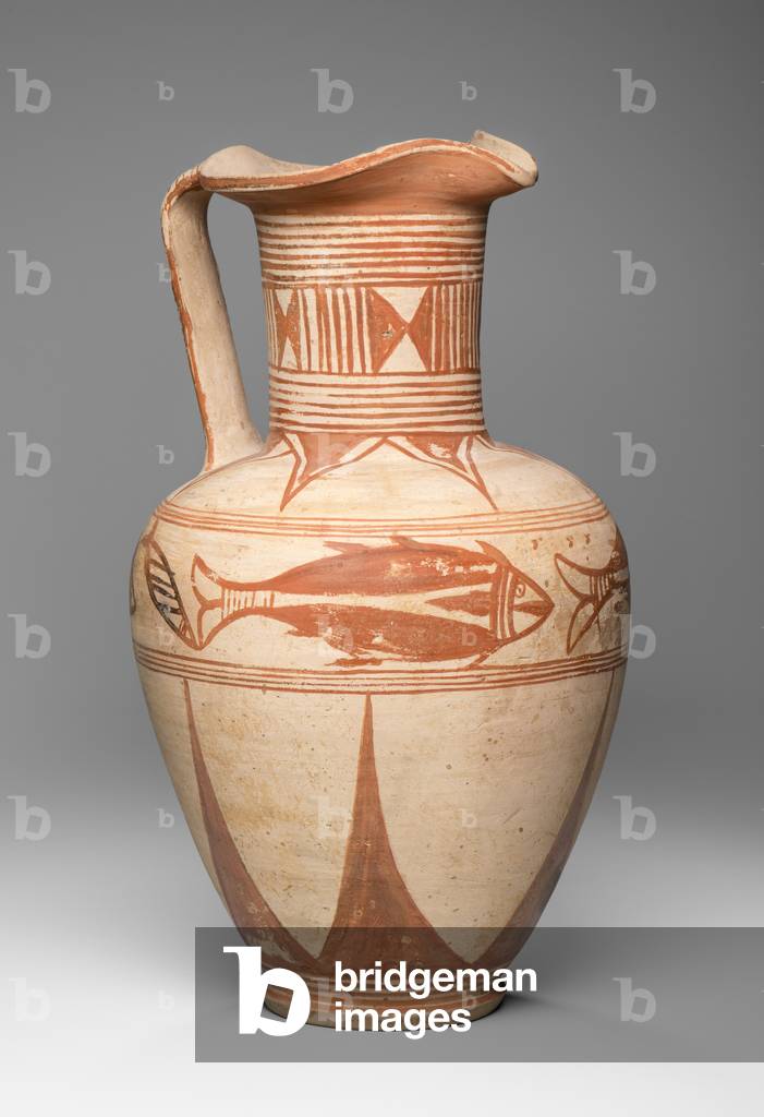 Pitcher (trefoil oinochoe), 700-675 BC (ceramic)