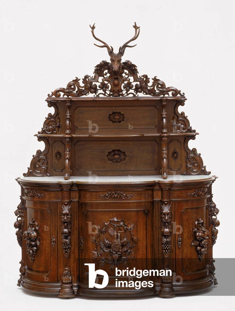 Sideboard, c.1855 (oak, yellow poplar & marble)