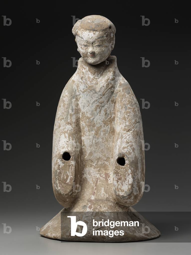 Tomb figure: Female kneeling figure with separated head, 1st century AD (painted earthenware)