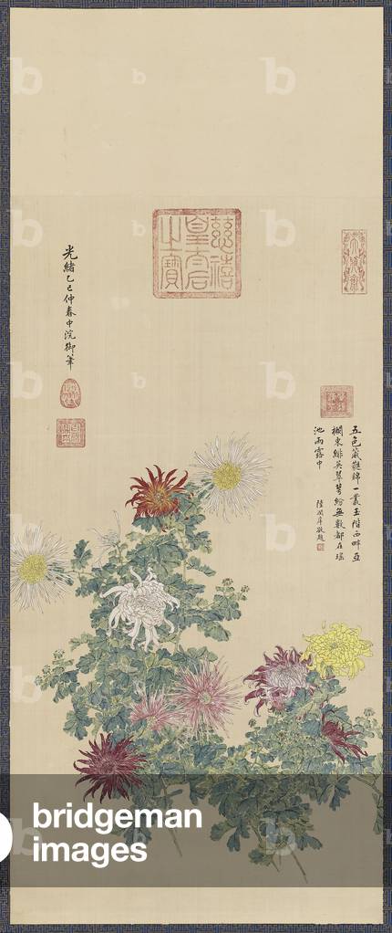 Chrysanthemums, Qing Dynasty, 1905 (ink & colour on silk)