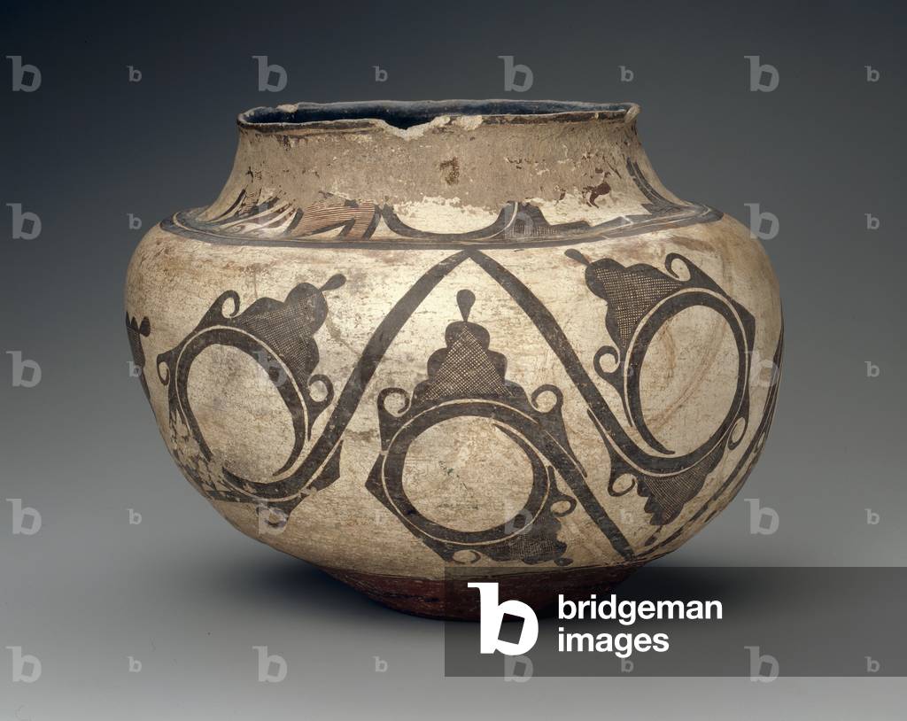 Olla, water jar, 1820-40 (earthenware with slip paint)