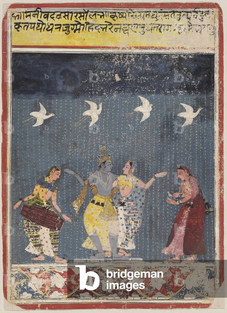 Megha Raga, from Malwa, Central India, c.1670 (opaque w/c & gold on paper)