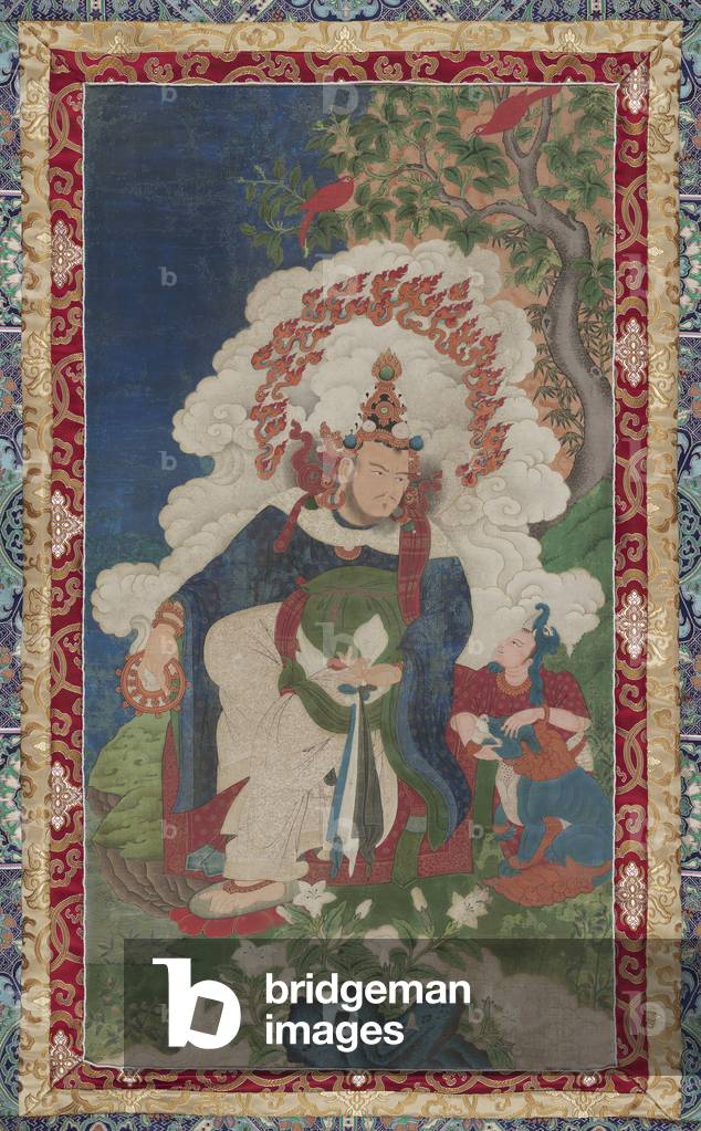 The Third Dharma (Religious) King of Shambhala, Tejin (Beautiful One), c.1650-99 (distemper on cotton)