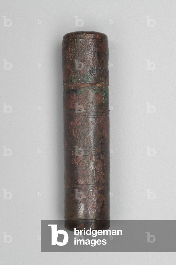 Cylindrical carrying case, one of an eleven-piece set of medical instruments, Imperial Period (bronze)