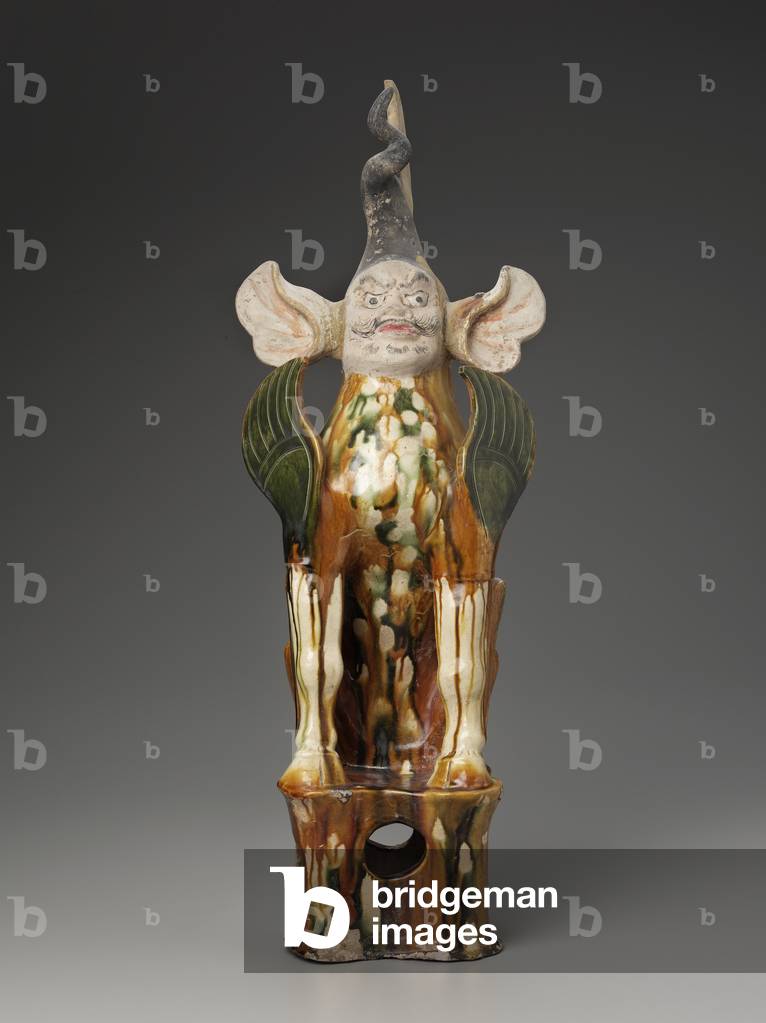 Guardian figure (zhenmushou), 8th century (earthenware)