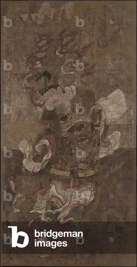 Kômokuten, the Guardian of the West (ink, colour & gold on silk)