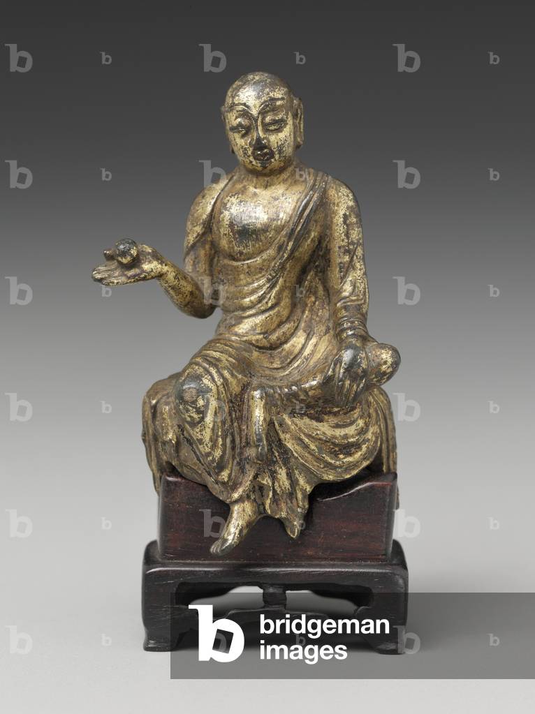 Figure of Dizang, 8th century (gilt bronze)