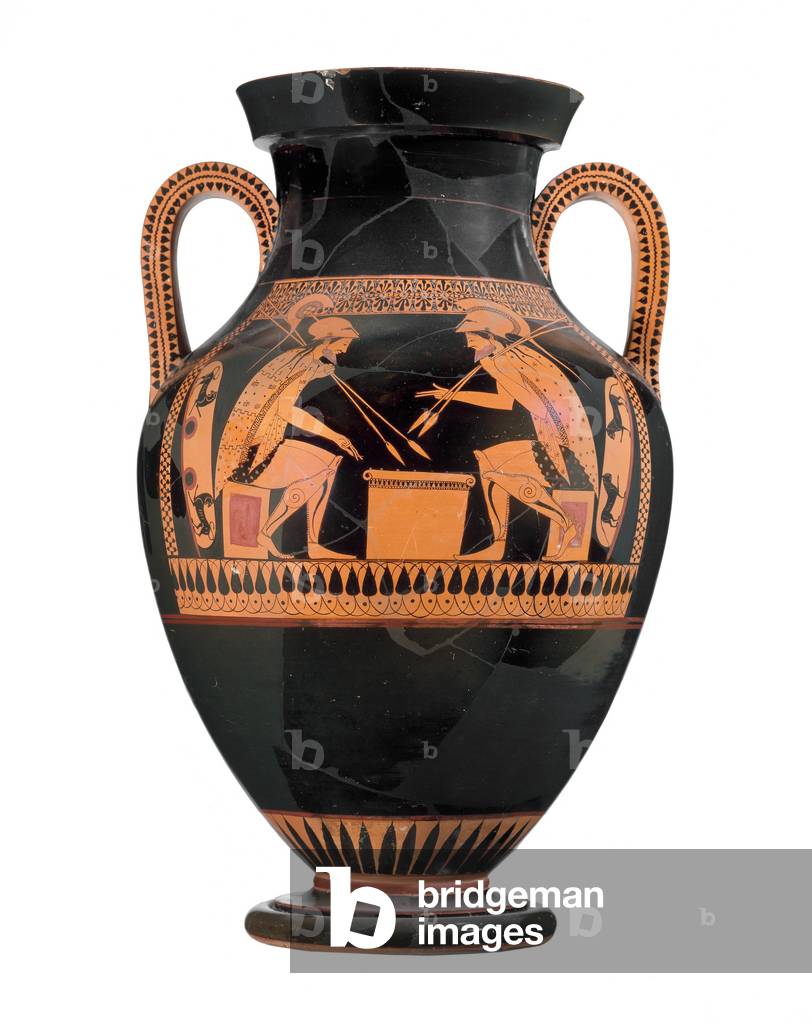 Two-handled jar (amphora) with Achilles and Ajax, Archaic Period, c.525-520 BC (ceramic)
