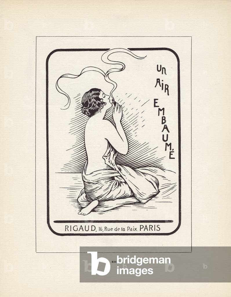 'Un Air Embaume - Rigaud, Paris', advertisement from Gazette du Bon Ton, no.3, p.XIII, 1924-25 (engraving)