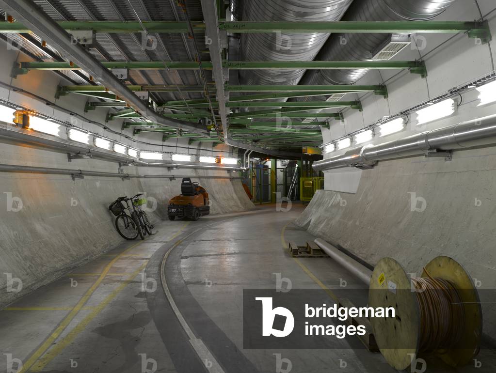 Service corridor, Large Hadron Collider, European Organization for Nuclear Research, Geneva, Switzerland (photo)