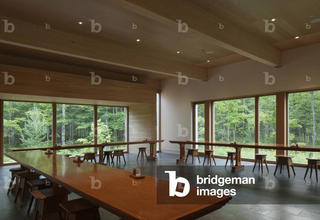 View of the interior, Abbaye Val de Notre Dame, Quebec, Canada (photo)
