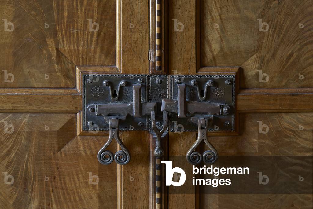 Detail of sideboard in English Walnut and ebony, Blackwell House, Bowness on Windemere, UK, 2014 (photo)