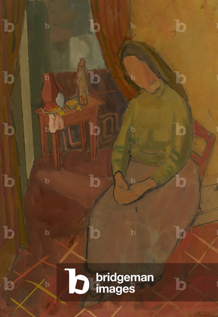 Interior, 1910 (gouache on paper)