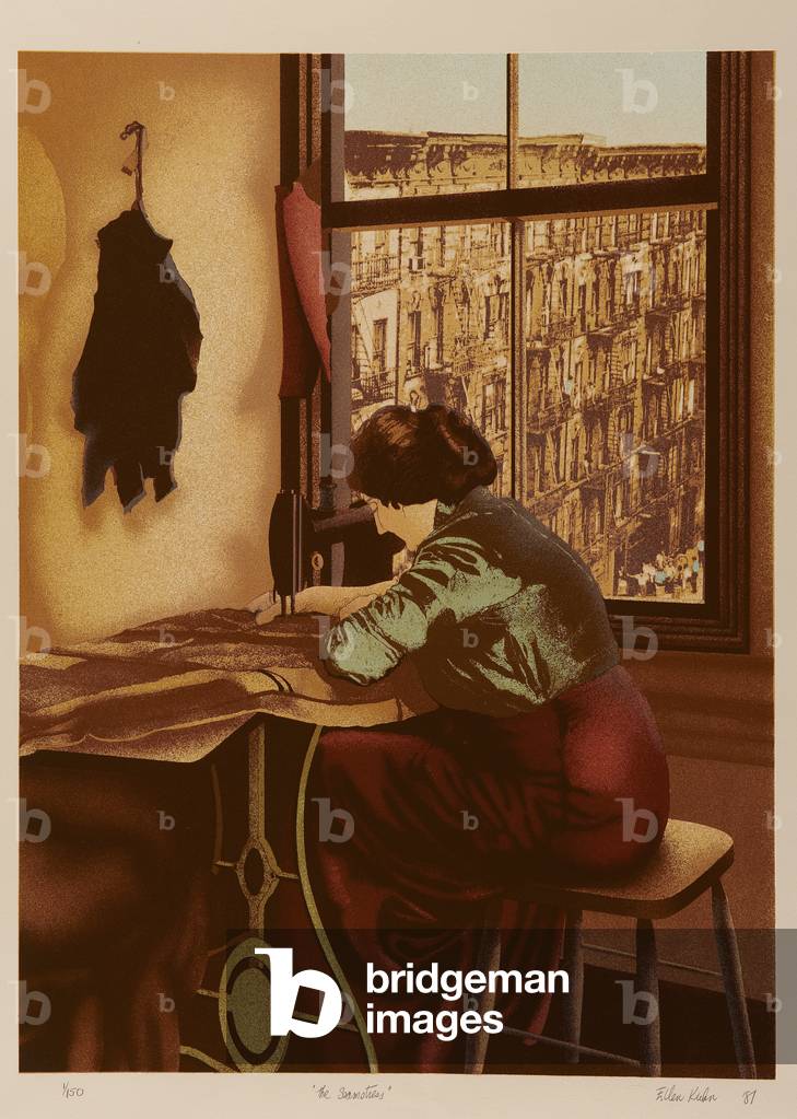The Seamstress, 1981 (colour litho)