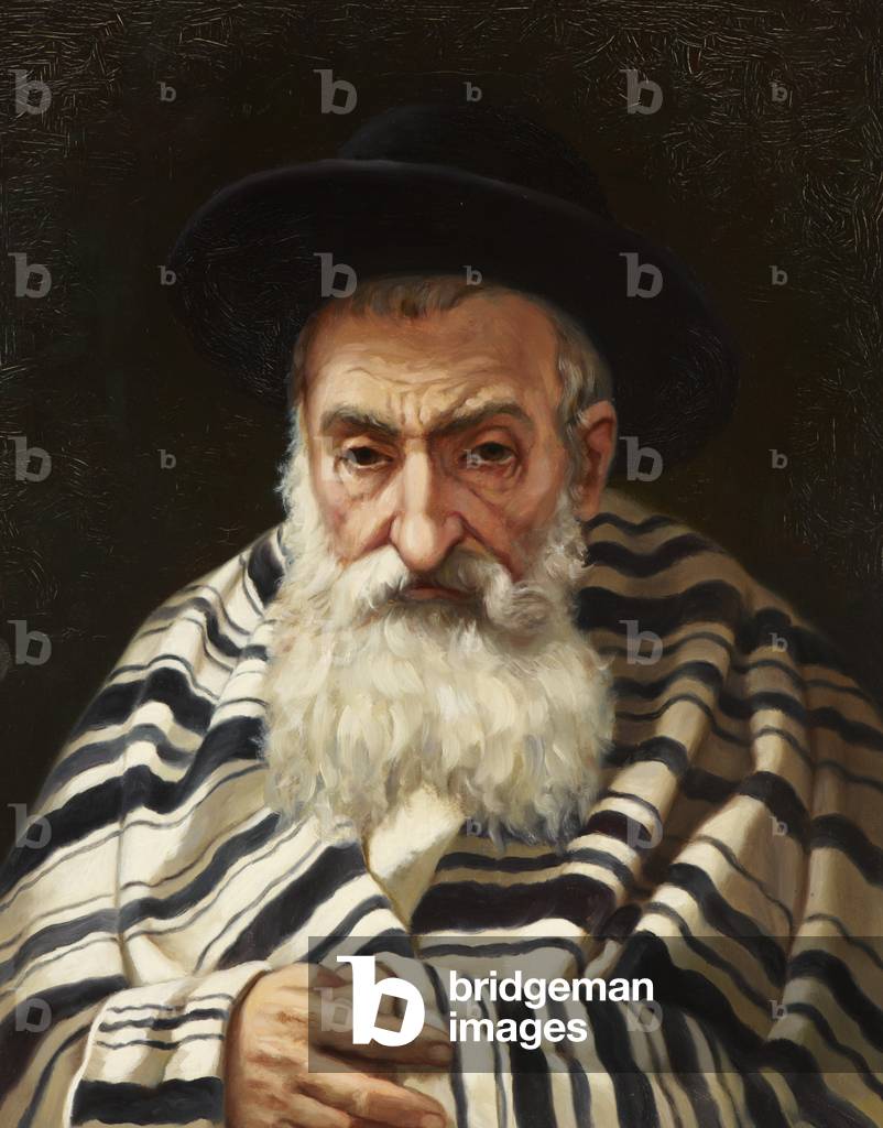 A Rabbi (oil on canvas)