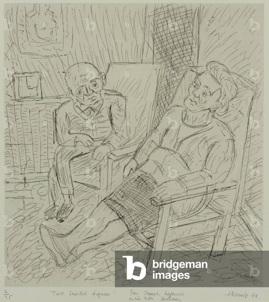 Two Seated Figures, 1982 (etching on paper)