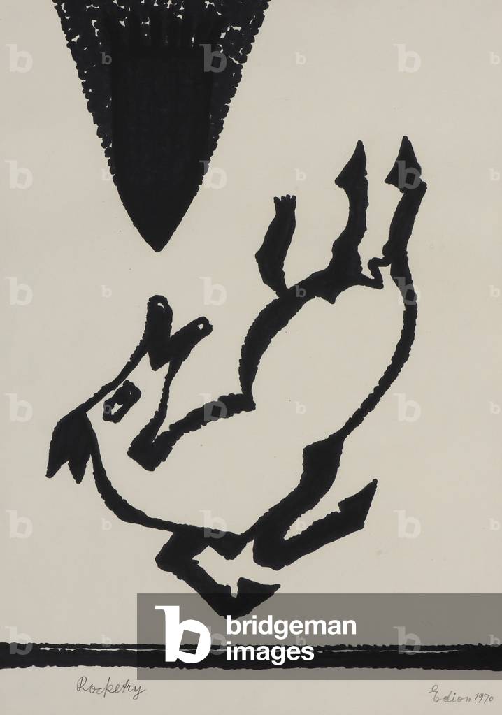 Rocketry, 1970 (pen & ink on paper)