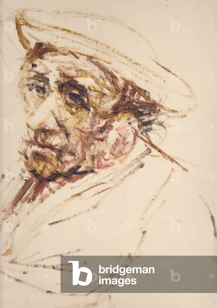 Elderly Jew of the East End, 1951-8 (oil on paper)