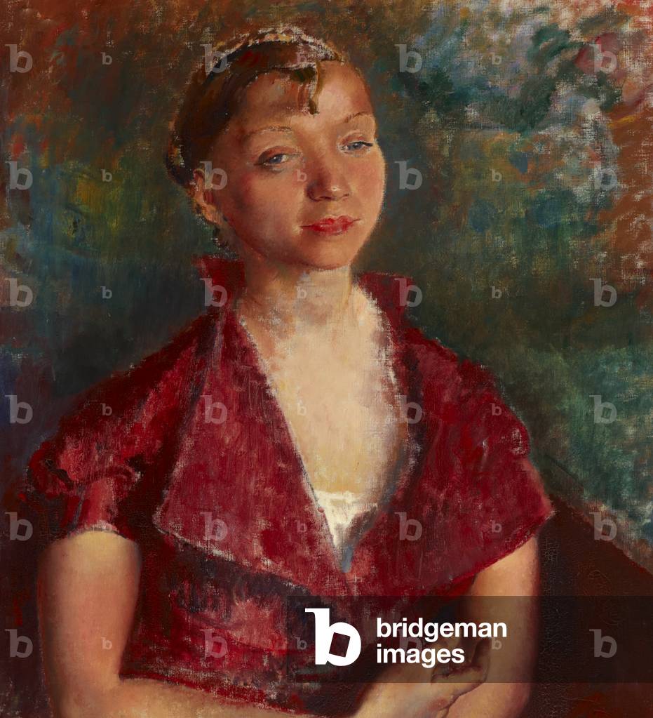 Portrait of the Artist's Sister Rachel: Rachel in a Red Dress, c. 1920 (oil on canvas)