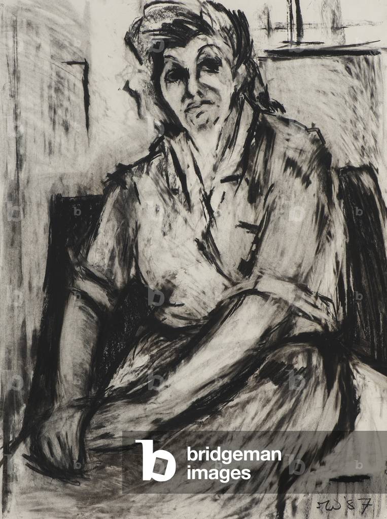 Portrait of a Lady, 1987 (charcoal on paper)