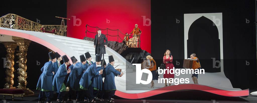 Ezgi Kutlu as Isabelle and  Bozidar Smiljanic as Haly performing  in L'Italiana in Algeri at Garsington Opera