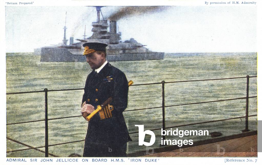 'Britain Prepared: Admiral Jellicoe aboard HMS 'Iron Duke', c.1914-18 (print)
