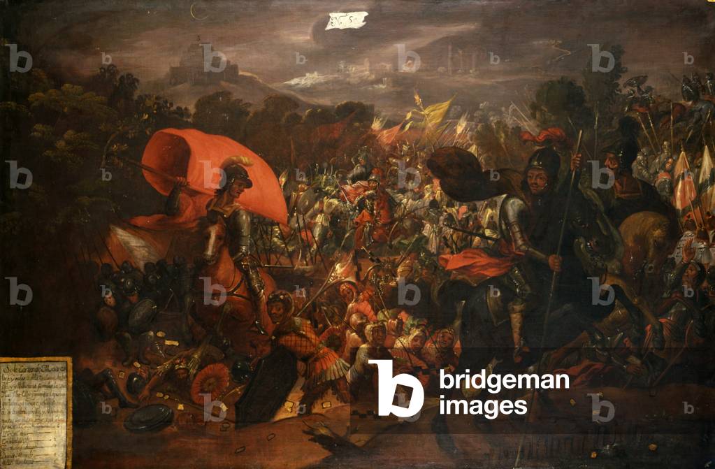 Hernan Cortes fleeing the Aztec capital