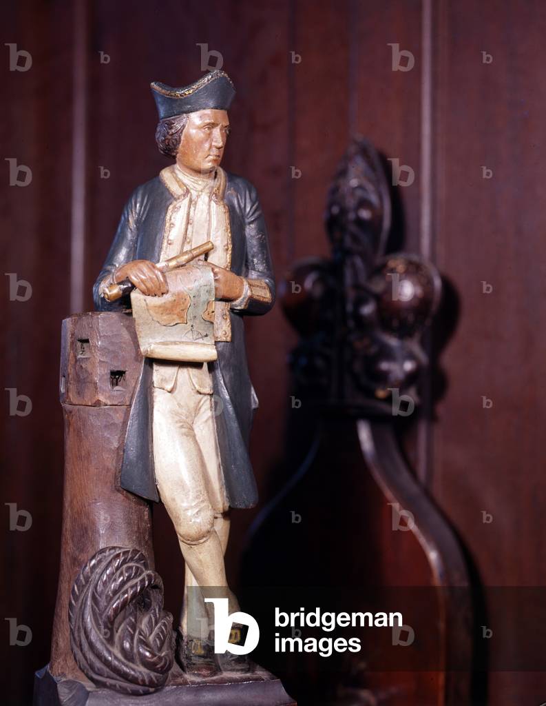 Statuette of Captain James Cook (painted wood)