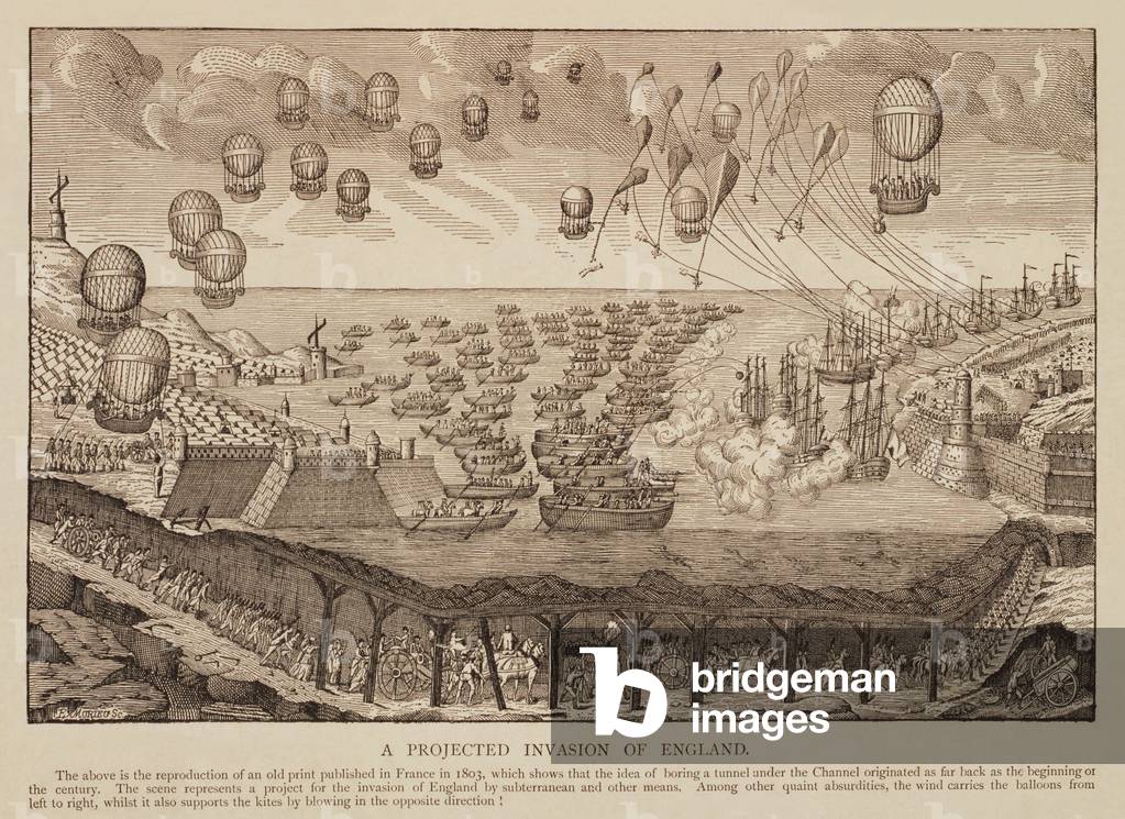 A projected Invasion of England, reproduction of French print from 1803 (print)