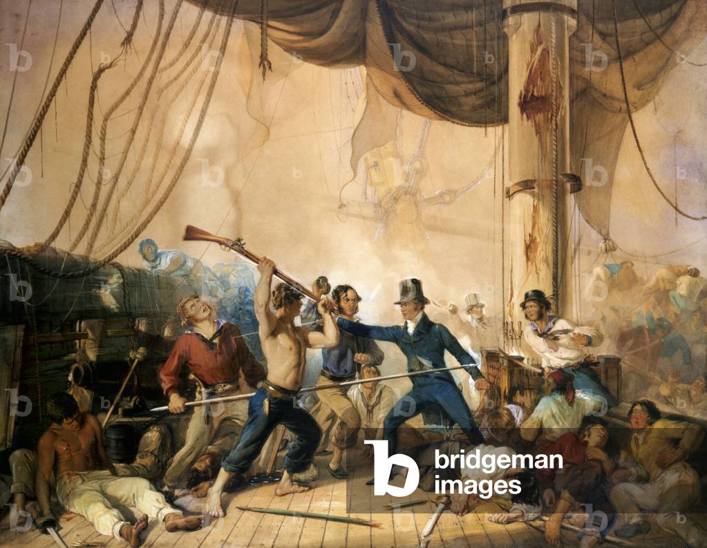 The Melee on the deck of the Chesapeake, 1813 (oil painting)
