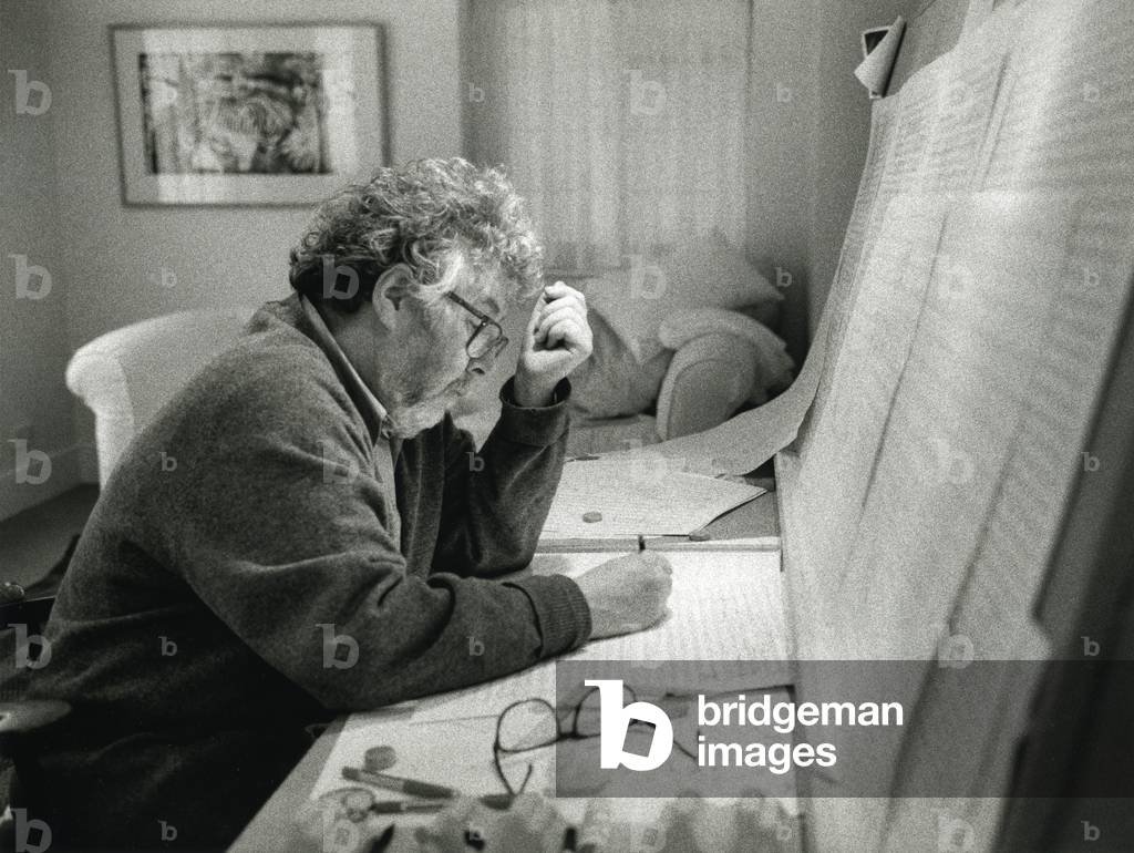 Harrison Birtwistle composing, 1997 (photo)