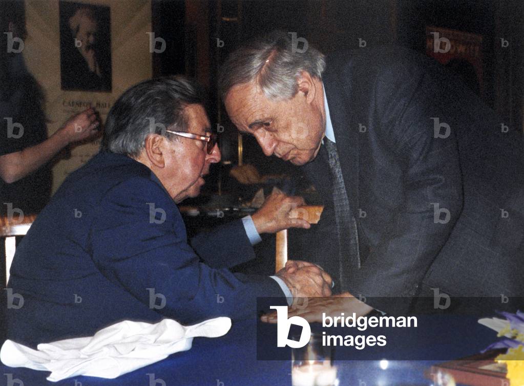 Henri Dutilleux (left) and Pierre Boulez (right), 2003 (photo)