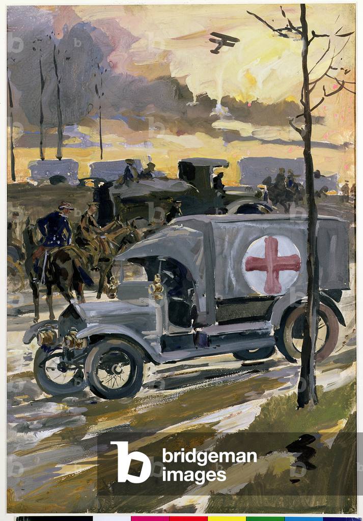 Military Ambulance, First World War (bodycolour on paper)