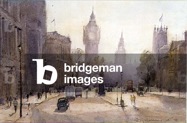 Whitehall, London, 1994 (w/c on paper)