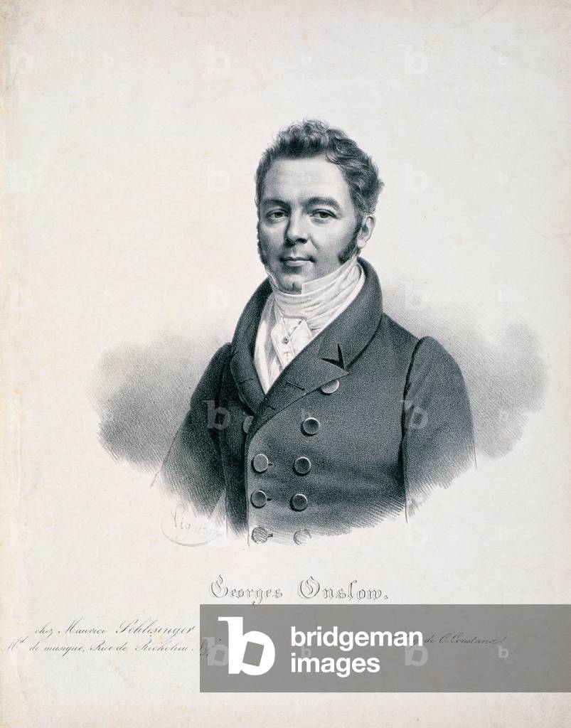 Portrait of George Onslow (1784-1853) engraved by C. Constance (litho)