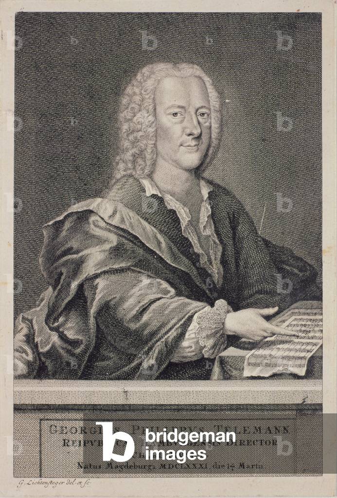 Porträt von Georg Philipp Telemann (1681-1757) (gravieren)