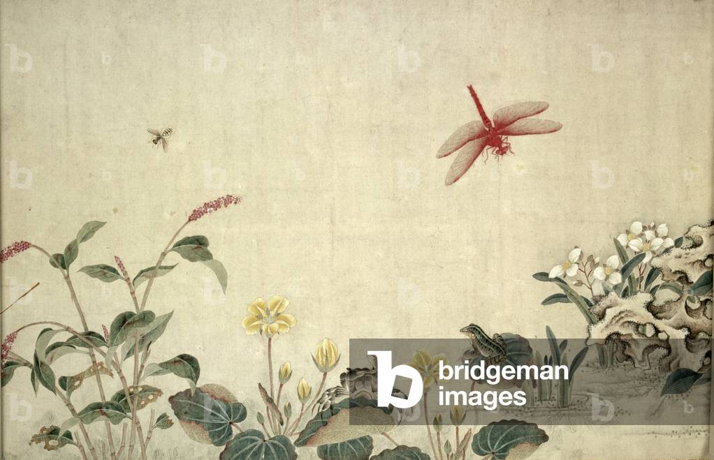 Water Plants, (painting, hanging scroll)