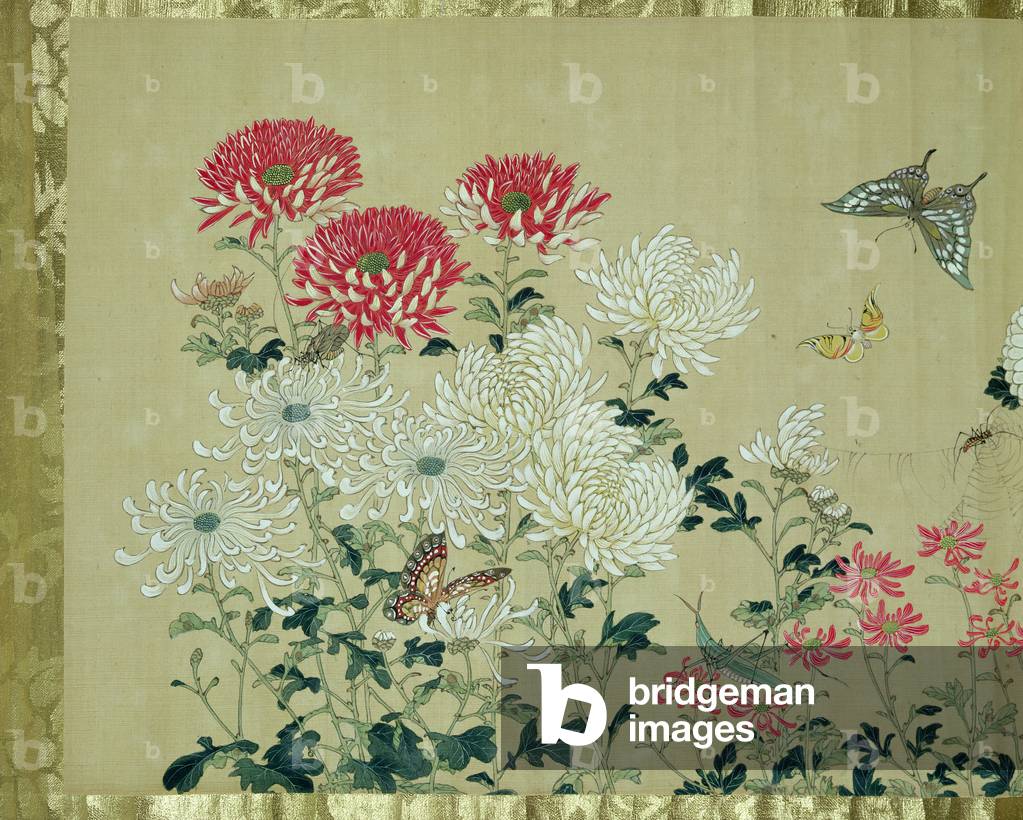 Chrysanthemums, (painting, hanging scroll)