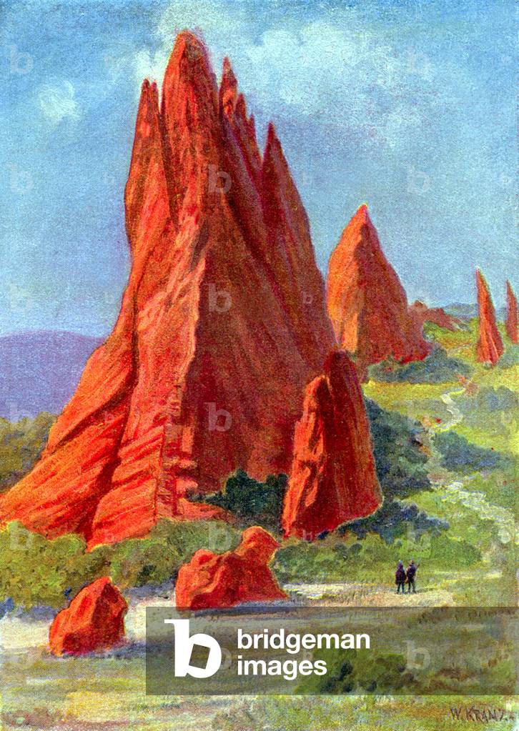 The Garden of the Gods in Colorado, c.1880 (engraving)