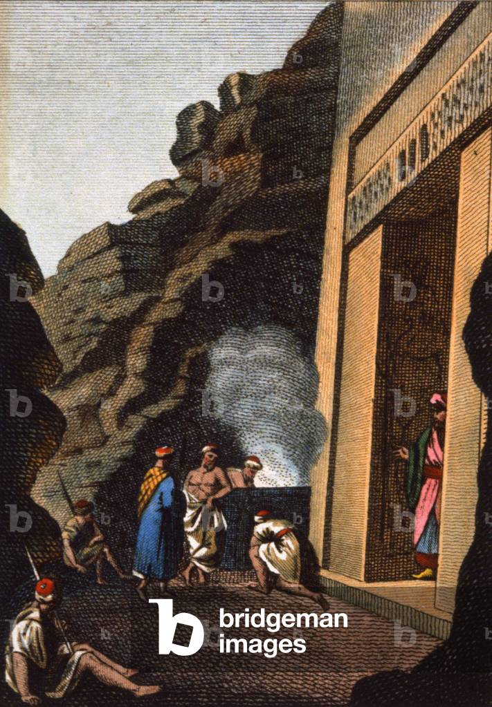 Entrance of an ancient grave in Egypt, c. 1820 (engraving)