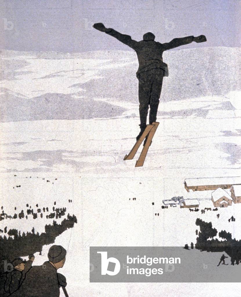 Saut a ski, 1928 (lithograph)