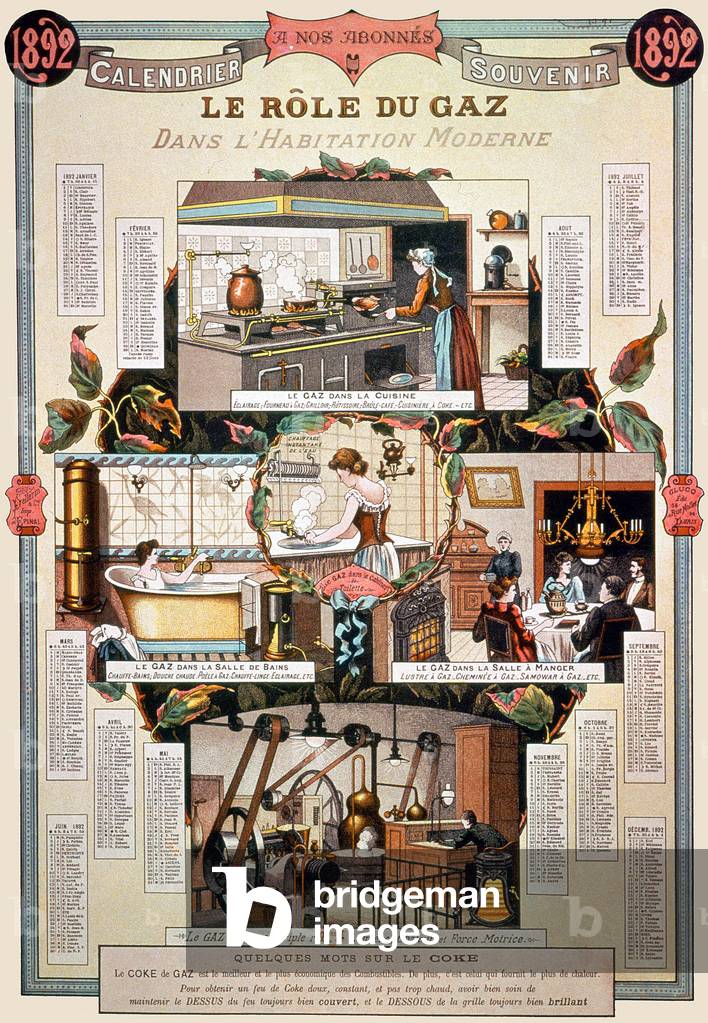 Gas in the modern home, 1892 (illustration)