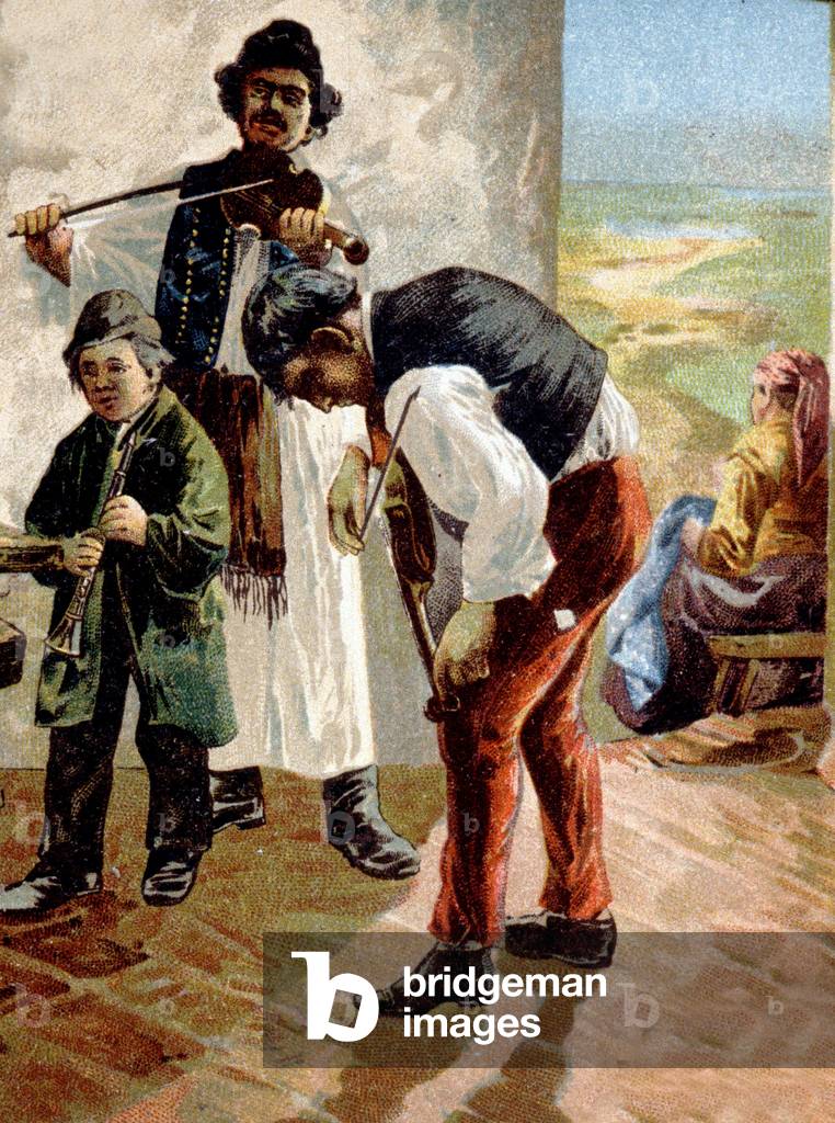 gypsy musicians, postcard in 1899