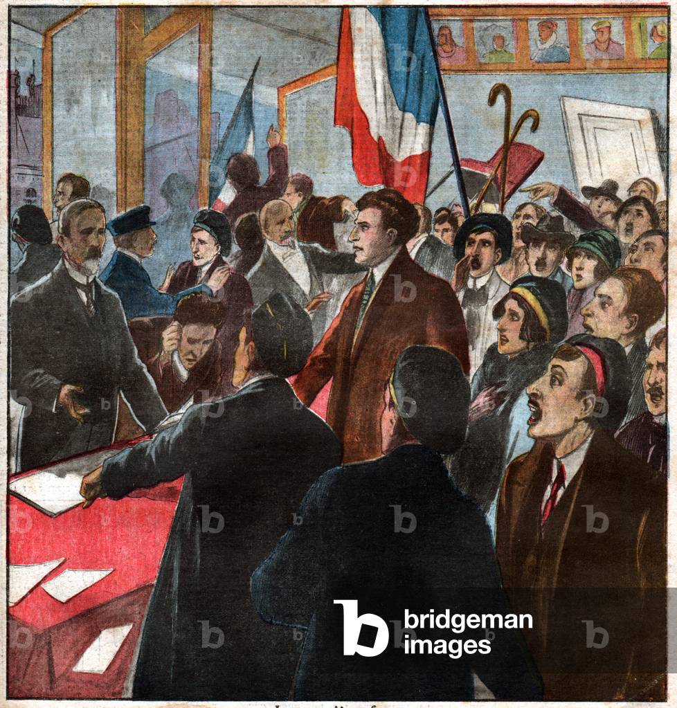 Students demonstration in Paris, 1924 (print)
