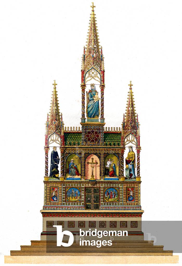 Altar of the Church of Mariasdorf, c.1900 (engraving)